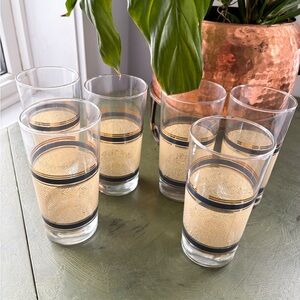 Elegant Gold and Black Glass Tumblers
